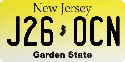 NJ license plate J26OCN