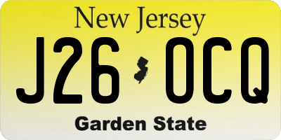 NJ license plate J26OCQ