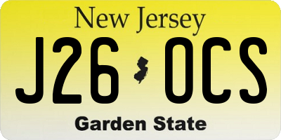 NJ license plate J26OCS