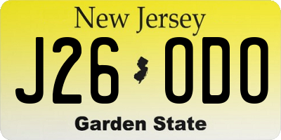 NJ license plate J26ODO