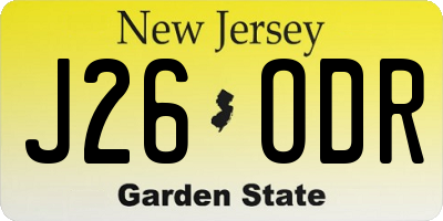 NJ license plate J26ODR