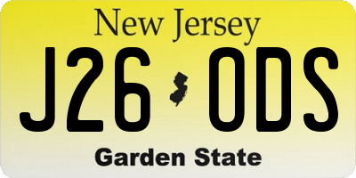 NJ license plate J26ODS