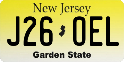 NJ license plate J26OEL