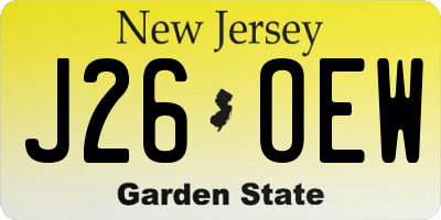 NJ license plate J26OEW