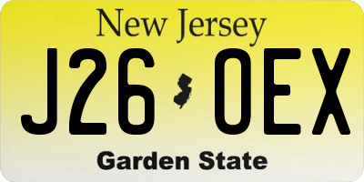 NJ license plate J26OEX