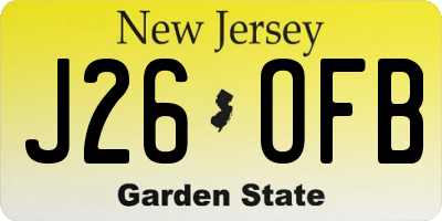 NJ license plate J26OFB