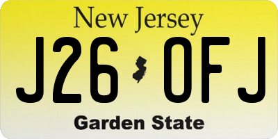 NJ license plate J26OFJ