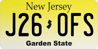 NJ license plate J26OFS