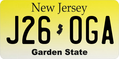 NJ license plate J26OGA