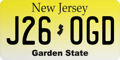 NJ license plate J26OGD