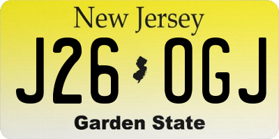 NJ license plate J26OGJ