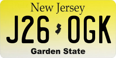 NJ license plate J26OGK