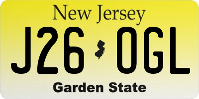 NJ license plate J26OGL