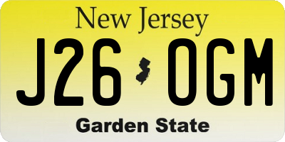 NJ license plate J26OGM