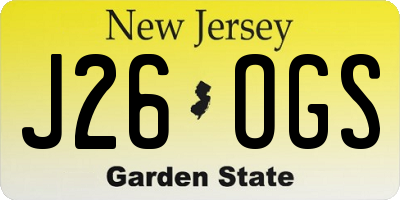 NJ license plate J26OGS