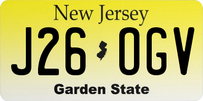 NJ license plate J26OGV