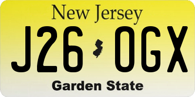 NJ license plate J26OGX