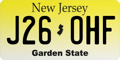 NJ license plate J26OHF