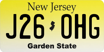 NJ license plate J26OHG