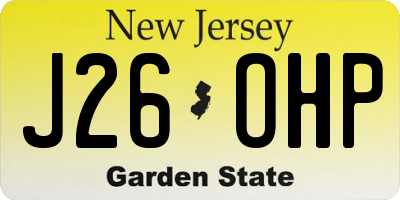 NJ license plate J26OHP