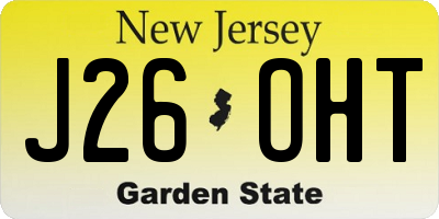 NJ license plate J26OHT