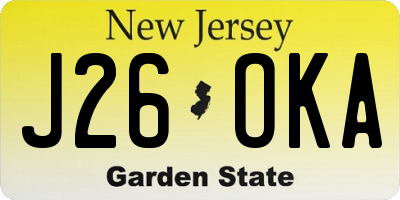 NJ license plate J26OKA