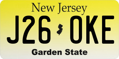 NJ license plate J26OKE