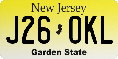 NJ license plate J26OKL
