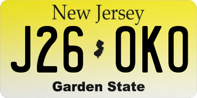 NJ license plate J26OKO