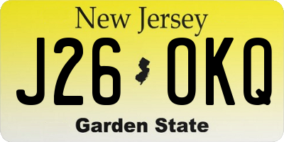 NJ license plate J26OKQ