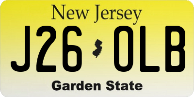 NJ license plate J26OLB