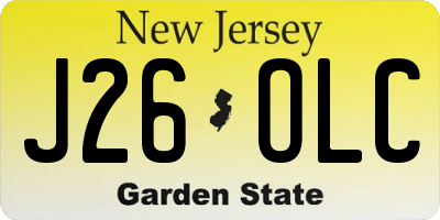 NJ license plate J26OLC