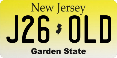NJ license plate J26OLD