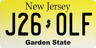 NJ license plate J26OLF