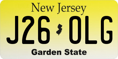 NJ license plate J26OLG
