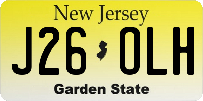 NJ license plate J26OLH