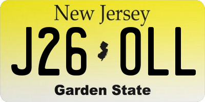 NJ license plate J26OLL