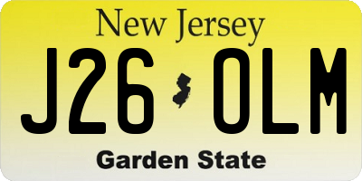 NJ license plate J26OLM