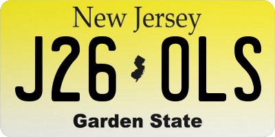 NJ license plate J26OLS