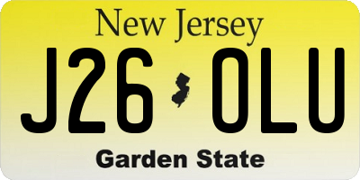 NJ license plate J26OLU