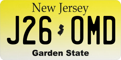 NJ license plate J26OMD