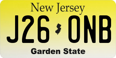 NJ license plate J26ONB