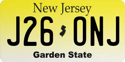 NJ license plate J26ONJ