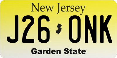 NJ license plate J26ONK