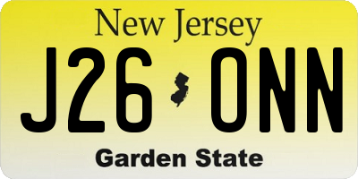 NJ license plate J26ONN