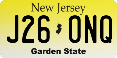 NJ license plate J26ONQ