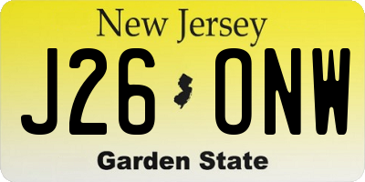 NJ license plate J26ONW