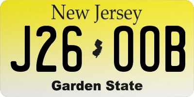 NJ license plate J26OOB