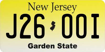 NJ license plate J26OOI