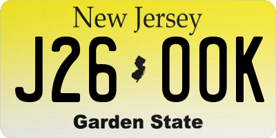 NJ license plate J26OOK